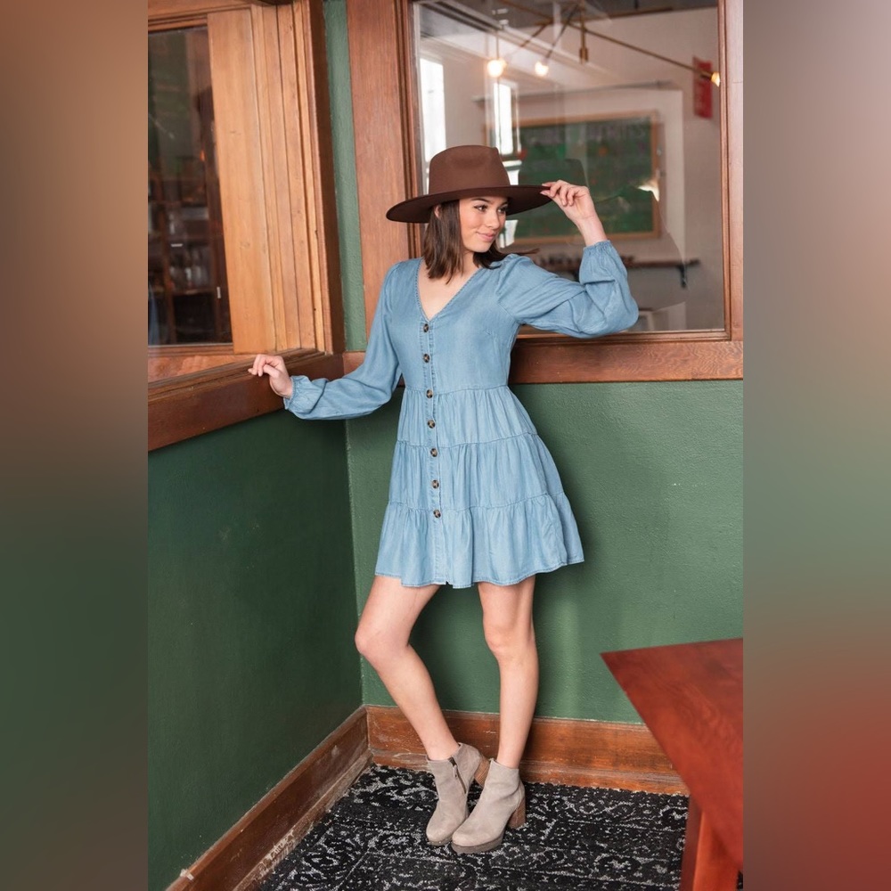Mine long sleeve chambray dress